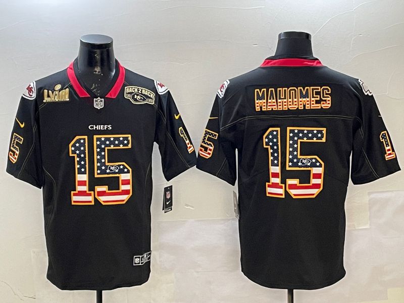 Men Kansas City Chiefs #15 Mahomes Black National Flag 2025 Nike Limited NFL Jersey style 2115->kansas city chiefs->NFL Jersey